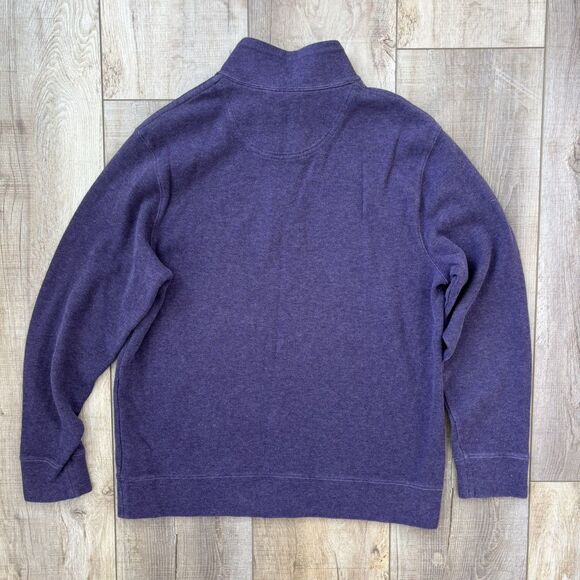 Lands End Mens Purple 1/4 Zip Pullover Sweater Size XL Cotton Heritage Classic - Picture 7 of 11